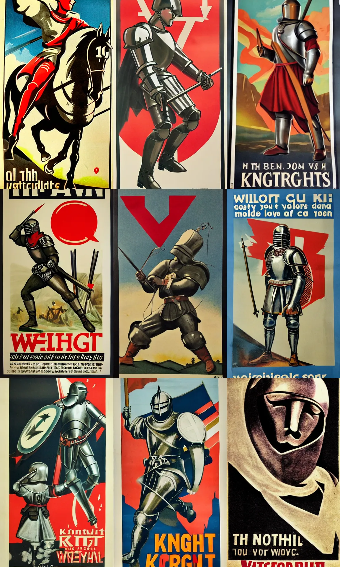 Prompt: ww2 propaganda poster depicting a Medieval Knight