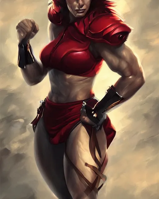 Prompt: The successful warrior is the average man with laser-like focus, artwork by artgerm, fight pose, Angry, yelling, elegant, seductive, full shot