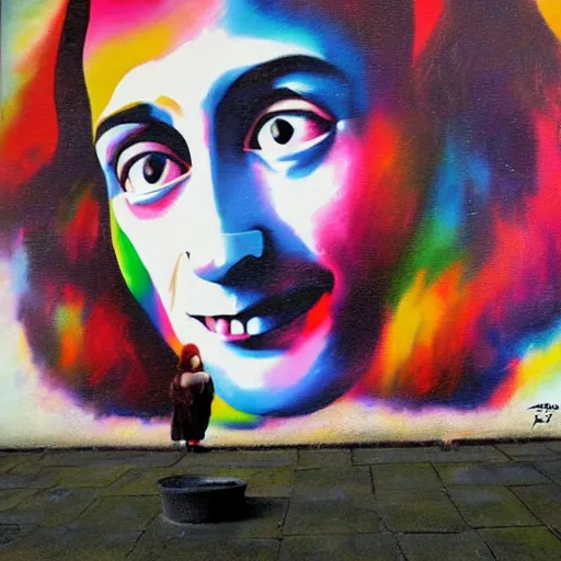 Prompt: Anne Frank Artwork By Eduardo Kobra