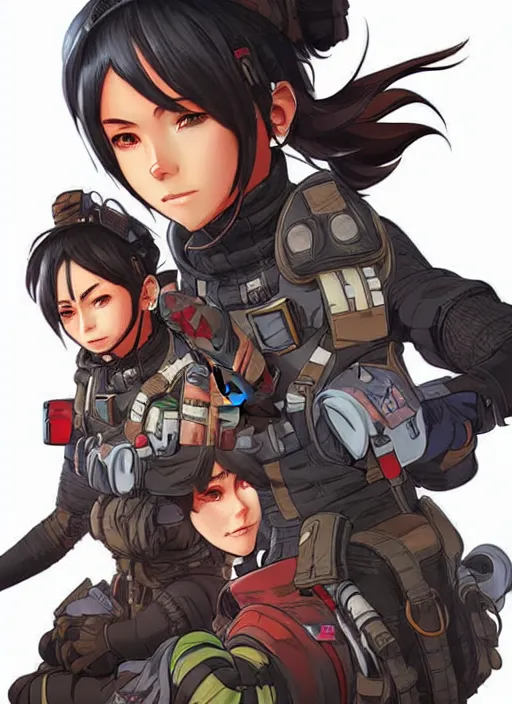 Prompt: New Apex Legends anime characters digital illustration portrait design by Ross Tran, artgerm detailed, soft lighting