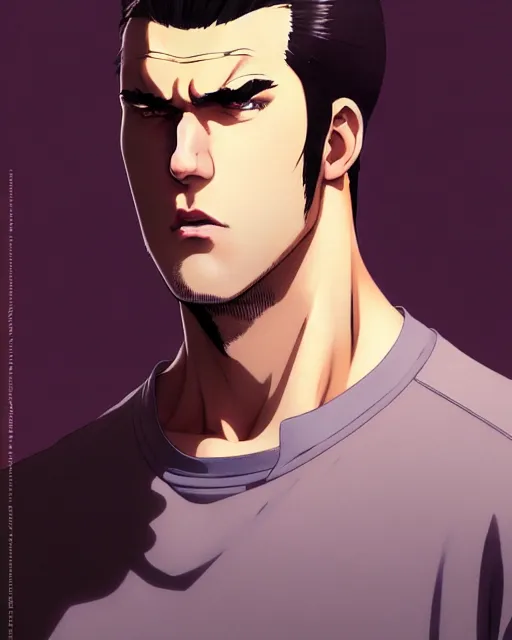 Image similar to portrait Anime guy as Nikolai Valuev. fine-face, pretty face, realistic shaded Perfect face, fine details. Anime. realistic shaded lighting by Ilya Kuvshinov katsuhiro otomo ghost-in-the-shell, magali villeneuve, artgerm, rutkowski, WLOP Jeremy Lipkin and Giuseppe Dangelico Pino and Michael Garmash and Rob Rey Muscled brutal