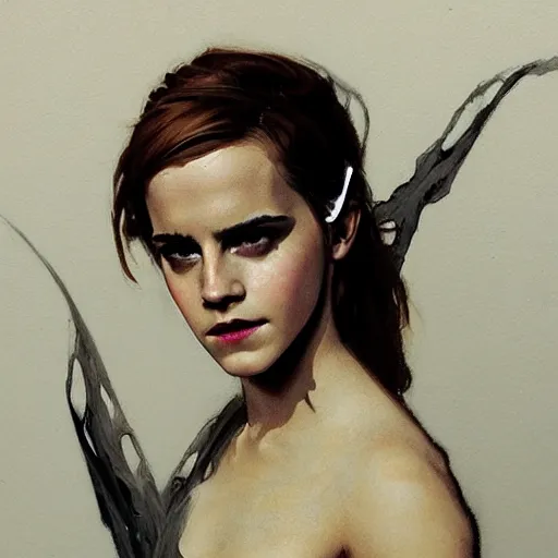 Prompt: emma watson as loki, intricate, elegant, highly detailed, greg manchess, mucha, liepke, ruan jia, jeffrey catherine jones, ridley scott