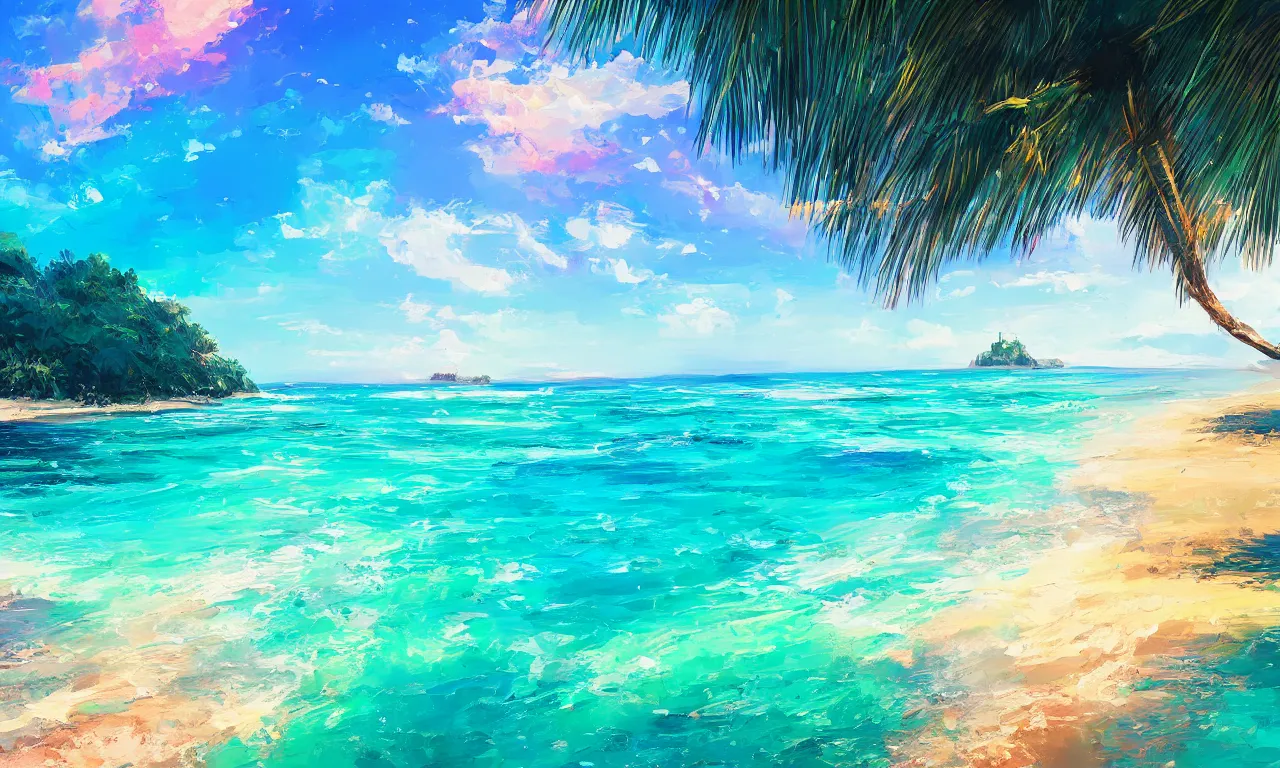 Image similar to paradise beach by alena aenami artworks in 4 k