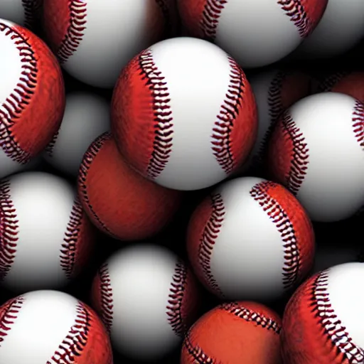 Image similar to wave of baseballs, photorealistic