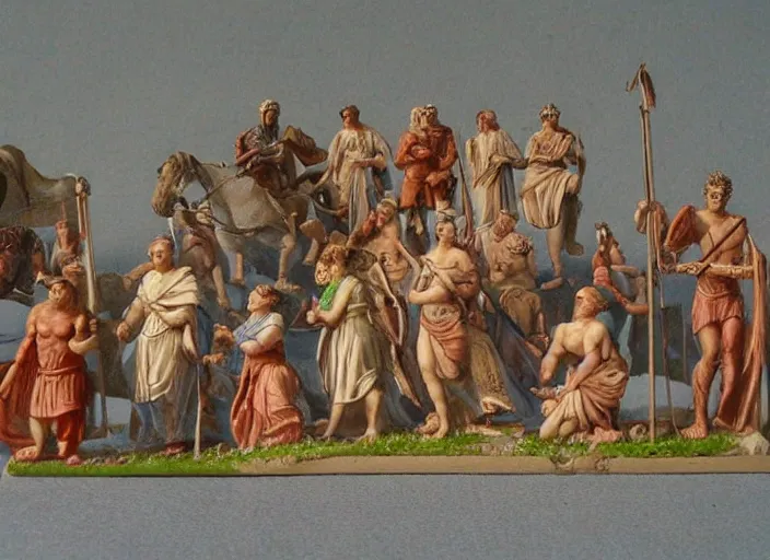 Image similar to Images on the sales website, eBay, Color painted miniature of citizens of Ancient Rome