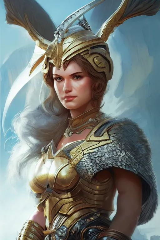 Image similar to amazon valkyrie athena, d & d, fantasy, portrait, highly detailed, headshot, digital painting, trending on artstation, concept art, sharp focus, illustration, art by artgerm and greg rutkowski and magali villeneuve