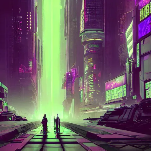 Image similar to New people becoming members, cyberpunk style, digital painting, artstation, concept art, smooth, sharp focus, hyperrealistic, illustration, artstation trending, octane render, unreal engine, ambient light, dynamic lighting, manga style, cyberpunk, magical, dark vibes, green, purple and red colors