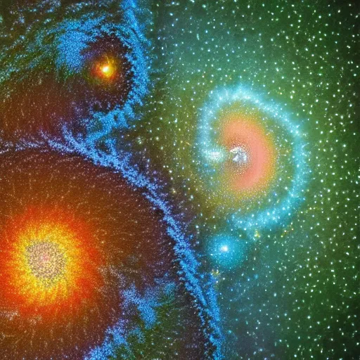 Image similar to fractals formed from galaxies, high detail