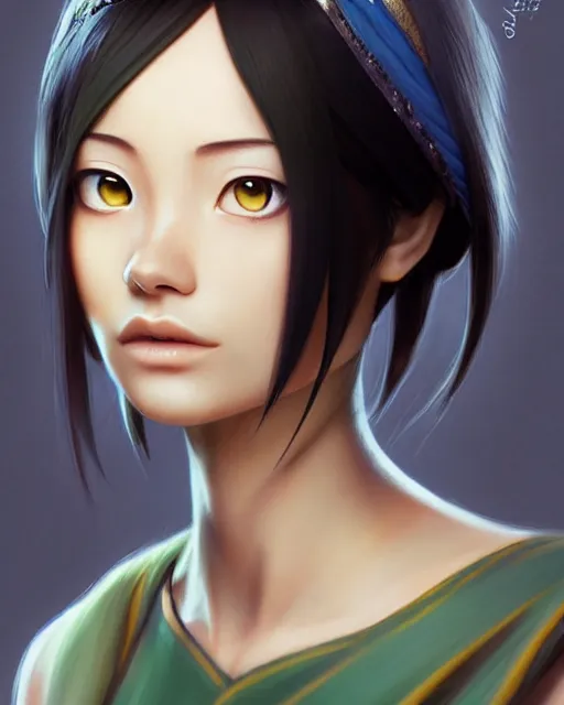 Prompt: toph from avatar as fashion model, detailed perfect face, exquisite details, mid view, by peter caulson wlop artgerm ed binkley lilia alvarado noriyoshi ohrai