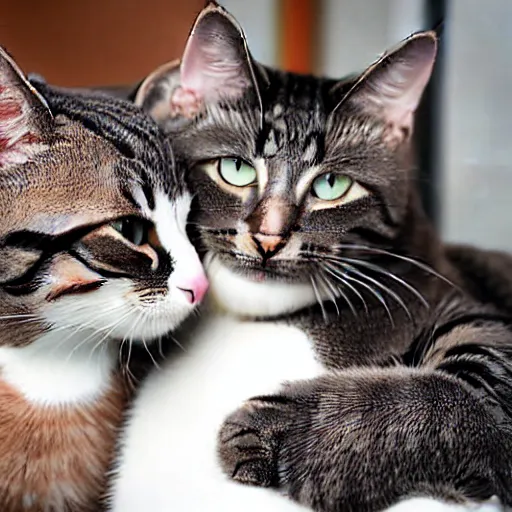 Image similar to two cats cuddling each other