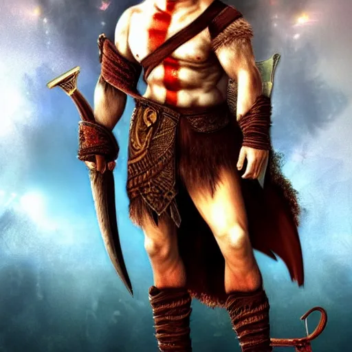 Prompt: savaş cebeci as god of war