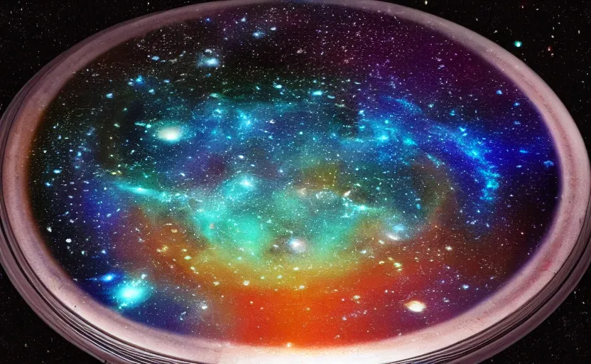 Prompt: the universe in a frisbee