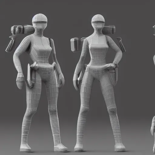 Image similar to a 3 d concept art of a armed sci - if girl full body by pixar studio, octane render, 8 k.