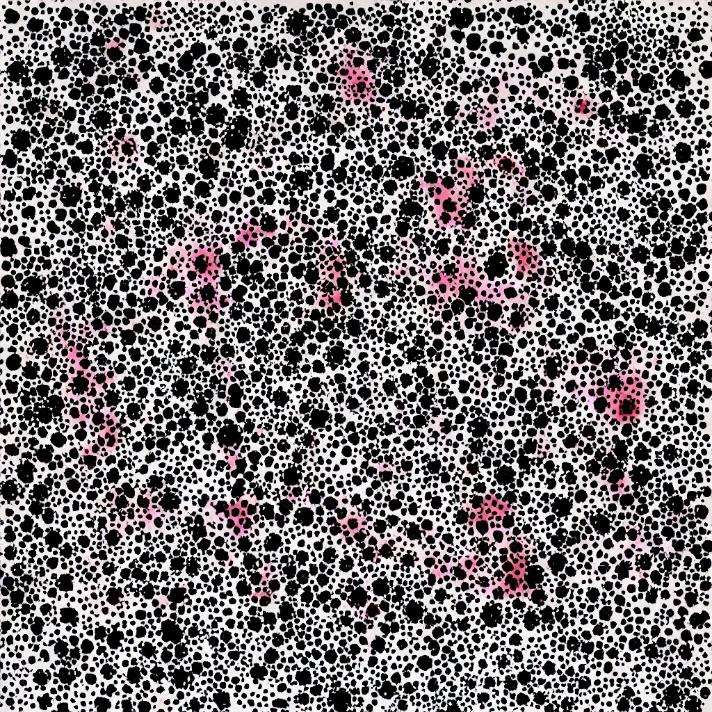 Image similar to camouflage made of hearts, smiling, abstract, rei kawakubo artwork, cryptic, dots, stipple, lines, splotch, color tearing, pitch bending, color splotches, dark, ominous, eerie, minimal, points, technical, old painting