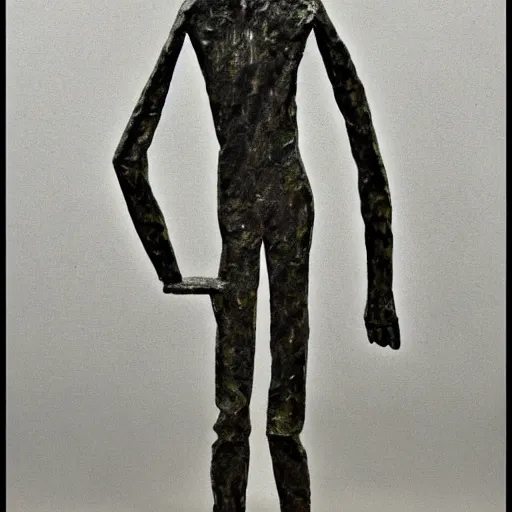 Prompt: sculpture of a walking man, in the style of alberto giacometti