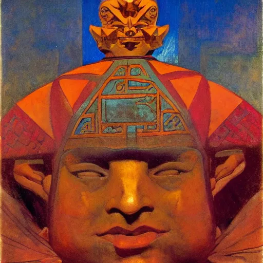 Image similar to the iron crown, by Annie Swynnerton and Nicholas Roerich and Diego Rivera, glowing skin, elaborate costume, geometric ornament, symbolist, rich color, dramatic cinematic lighting, smooth, sharp focus, extremely detailed