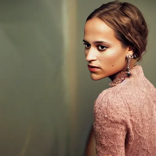 Image similar to ”A color photo of Alicia Vikander by Terry O´Neill”