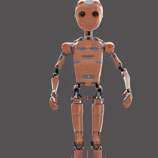 Image similar to a slim humanoid robot, octane render