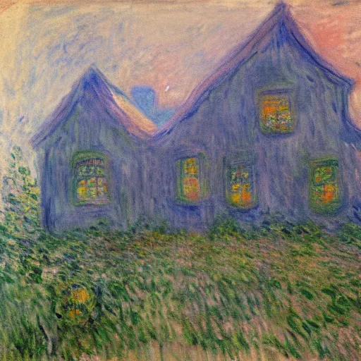 Image similar to a monster house by monet