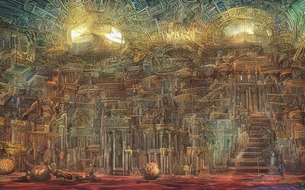 Image similar to palace of the god minds, future perfect, award winning digital art extremely detailed