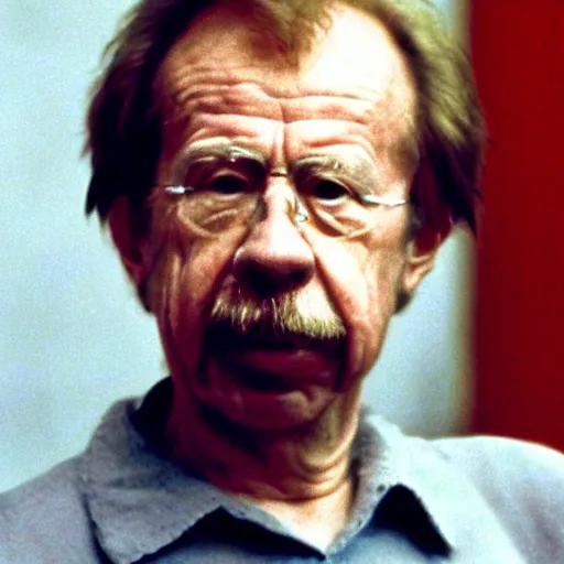 Image similar to portrait of vaclav havel in a still frame of a miyazaki movie