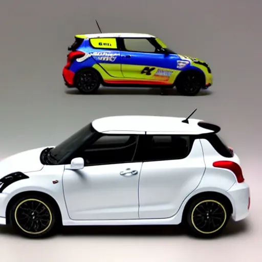 Prompt: Suzuki Swift Sport, 1/24 Scale Model Boxart, high detail, 8k UHD,