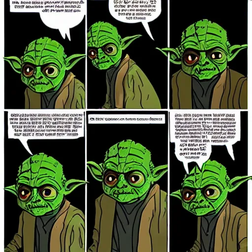 Prompt: zombie yoda, yoda as a zombie, laurie greasley, zombified, scary