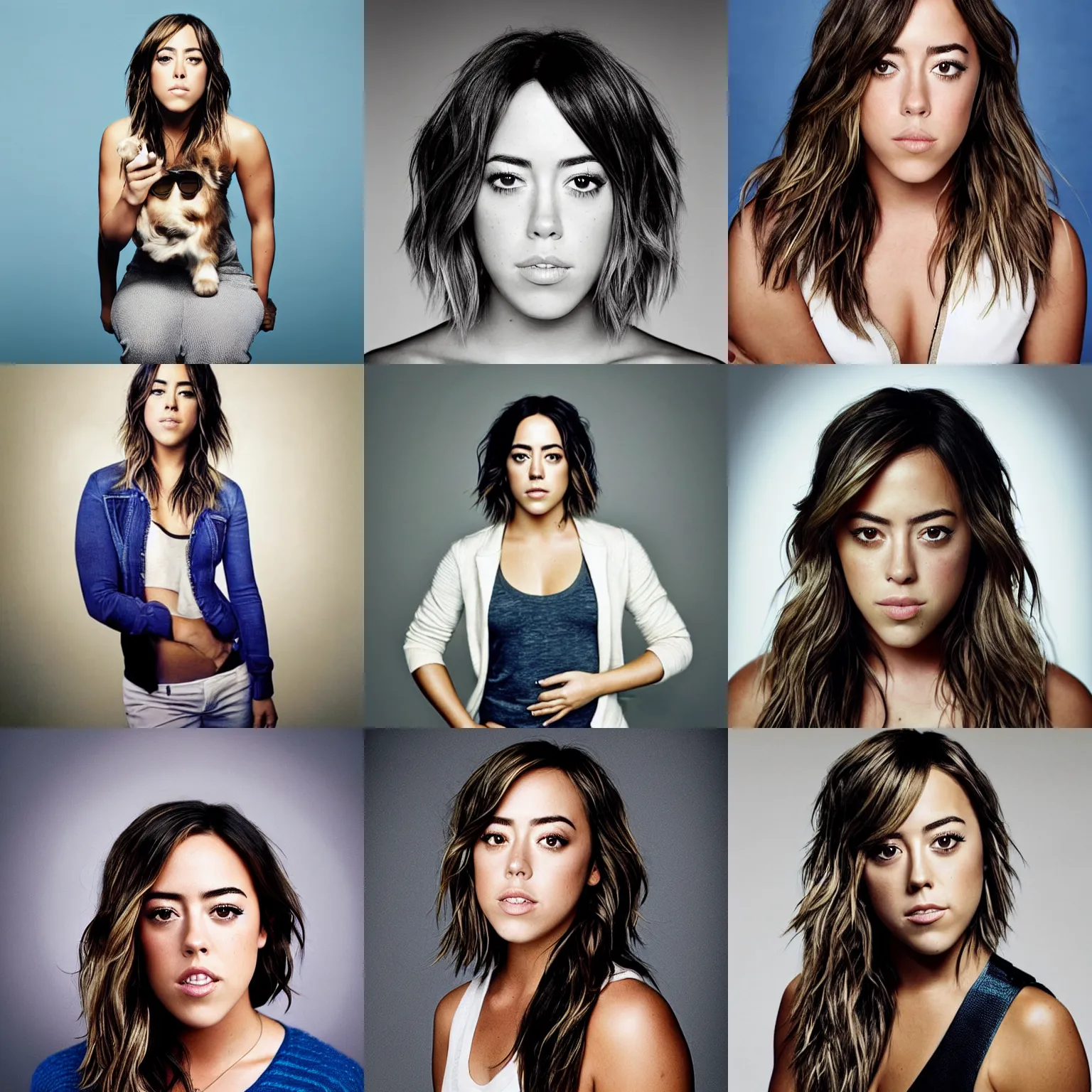 Prompt: portrait photo of chloe bennet by martin schoeller