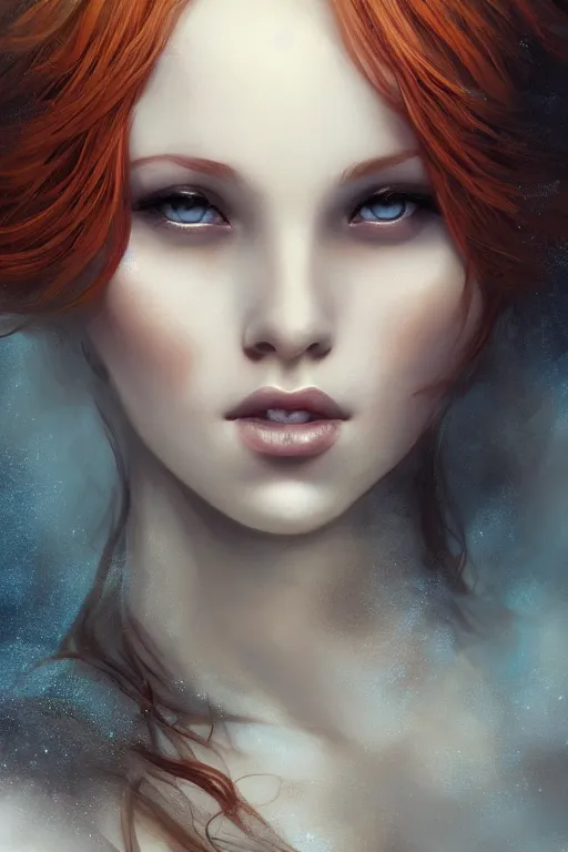 Prompt: photograph of a beautiful ginger girl, exquisite detail, hyper realism, ornate, art by Charlie Bowater, voluptuous, exquisite detail, masterpiece, cute face, goth girl aesthetic, 4k