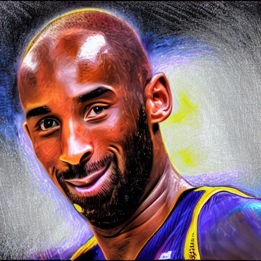 Image similar to a hyperdetailed digital oil portrait painting of Kobe Bryant, Digital art