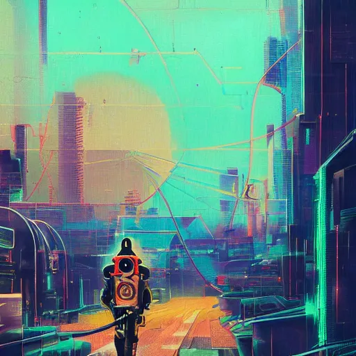 Image similar to a graph style gauche impasto, steampunk horse, cyberpunk art by james gilleard, city depth of field, cgsociety, retrofuturism, synthwave, retrowave, outrun, realistic, high quality.