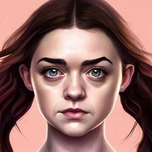 Prompt: a portrait of a combination of Maisie Williams, Anne Hathaway, Christina Ricci, Lucy Hale, Krysten Ritter and Natalia Dwyer, long hair, brown eyes, art by lois van baarle and loish and ross tran and rossdraws and sam yang and samdoesarts and artgerm, digital art, highly detailed, intricate, sharp focus, Trending on Artstation HQ, deviantart, unreal engine 5, 4K UHD image