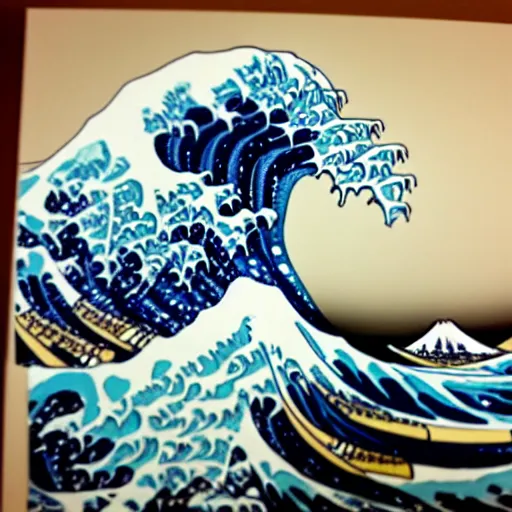 Image similar to the great wave painting filled with pokemon