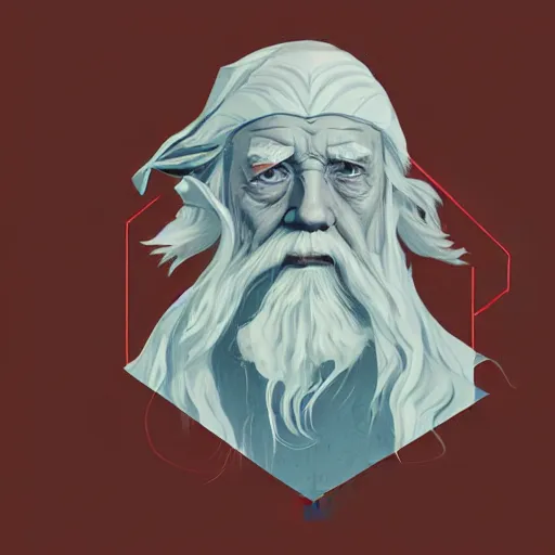 Prompt: Gandalf the Grey profile picture by Sachin Teng, asymmetrical, Organic Painting , Matte Painting, geometric shapes, hard edges, graffiti, street art:2 by Sachin Teng:4