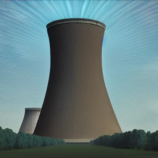 Prompt: cooling tower of nuclear power plant on top of turtle's shell trending on Artstation HQ, deviantart