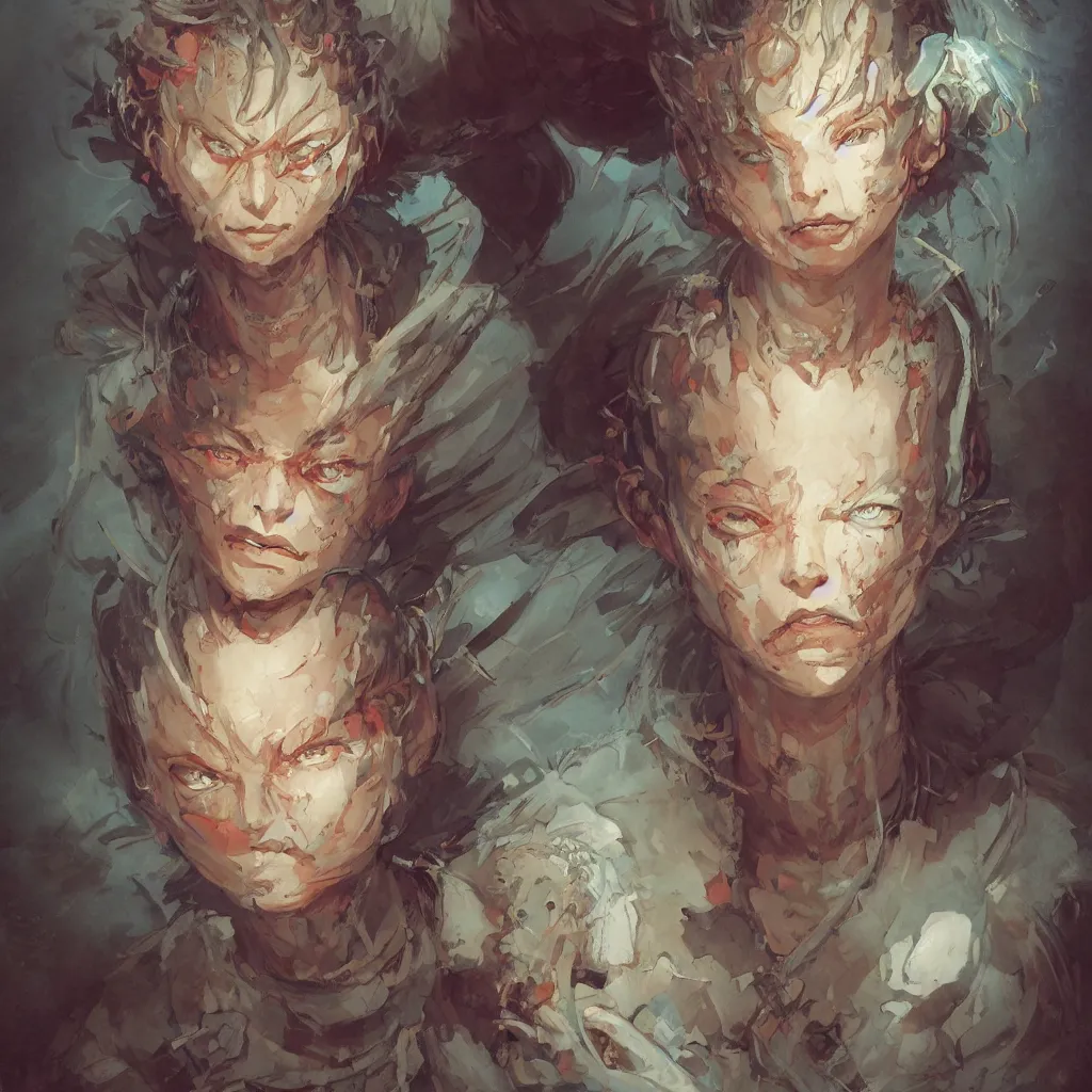 Image similar to prompt : dungeon character portrait soft light painted by james jean and katsuhiro otomo and erik jones, inspired by evangeleon anime, smooth face feature, intricate oil painting, high detail illustration, sharp high detail, manga and anime 1 9 9 9