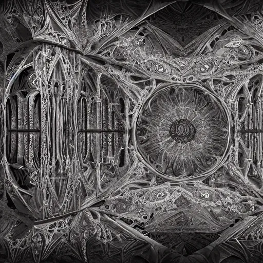 Image similar to beautiful hyperrealistic 3 d render of a delicate ivory sculpture of an ornate detailed cathedral populated by mandelbrot fractals by android jones, micro detail, unreal engine, dramatic lighting, psychedelic, octane renderer, catholicpunk, glowing, white color scheme, photorealistic, physically based rendering, angelic, hyper detailed, colorful, carved soap, trending on cgsociety