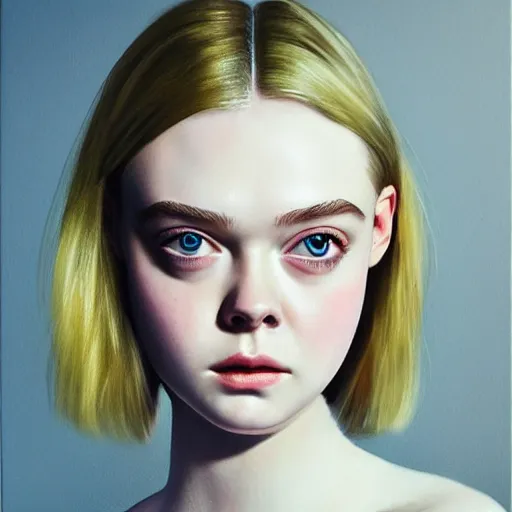 Prompt: a striking hyper real painting of Elle Fanning by Pierre-Auguste
