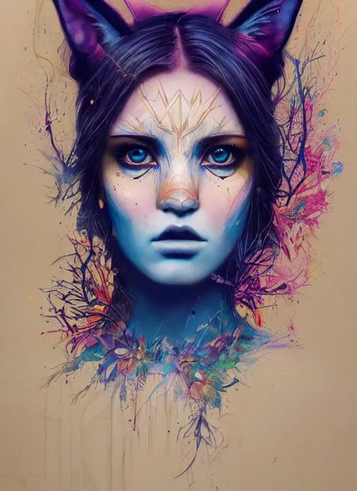 Prompt: beautiful portrait of eevee, by Tristan Eaton, Stanley Artgermm, Tom Bagshaw, Greg Rutkowski, Carne Griffiths. trending on DeviantArt, face enhance, hyper detailed, trending on Artstation, 8k, masterpiece, graffiti paint, fine detail, full of color, intricate detail, golden ratio illustration