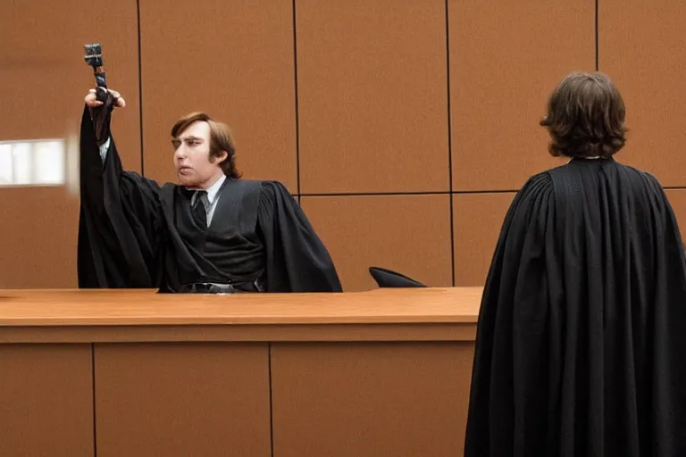 Image similar to darth vader in court being defended by saul goodman, also known as jimmy mcgill, court session images, 1 0 8 0 p, court archive images