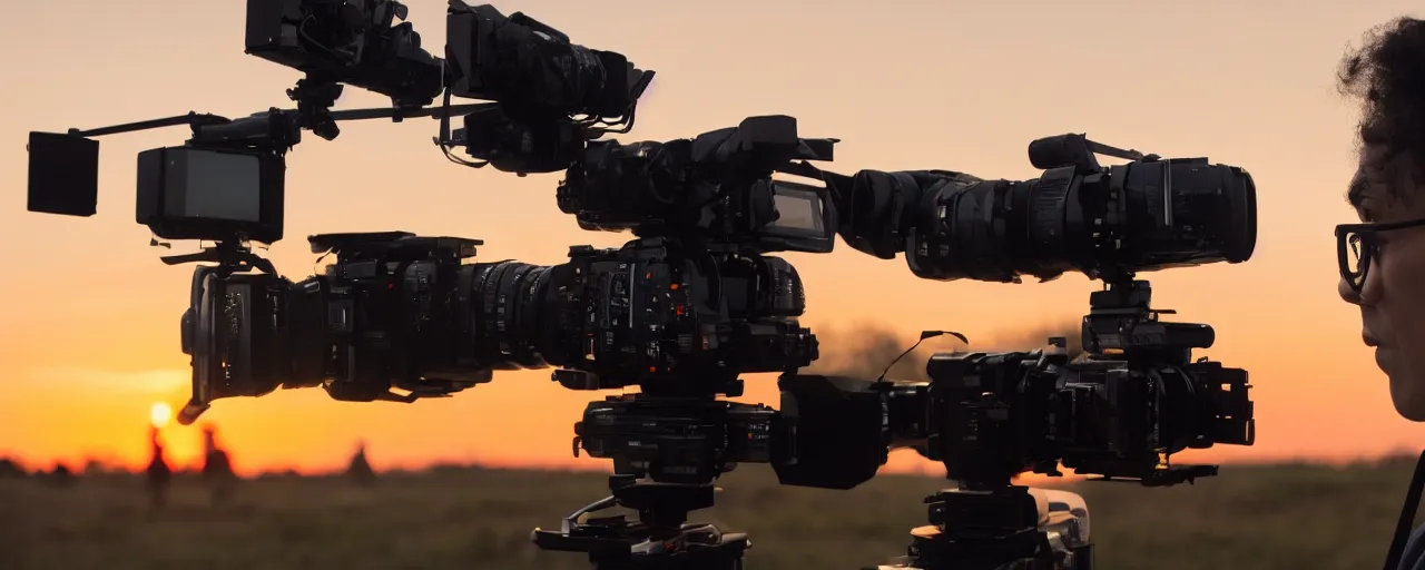 Image similar to a 3 / 4 mid close up shot of a person in a mcdonald's commercial filmed by autumn durald at sunset with an alexa lf and panavision t - series anamorphic 4 0 mm lens at t 2. 0