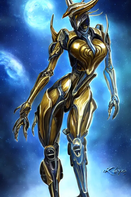 Prompt: intricate high detailed elegant beautiful stunning quality galactic giantess hot female warframe anthro mecha female dragon goddess, gold body, sleek metal ears, sleek eyes, smooth blue skin, sleek gold armor, bigger than galaxy, epic proportions, epic scale, epic size, warframe destiny, furry, dragon art, goddess, giantess, furaffinity, octane