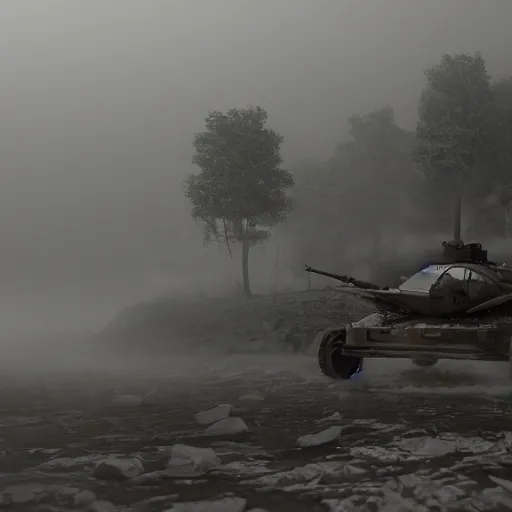 Image similar to What is revealed in the Fog Of War, photo realistic, cinematic, hyper real, detailed, complex, HRDI 8K octane render.