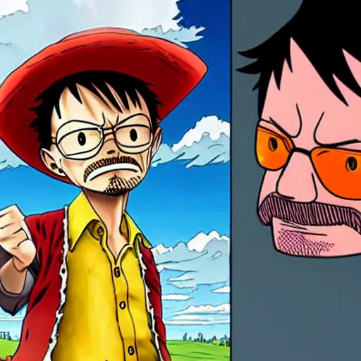 Image similar to walter white as luffy