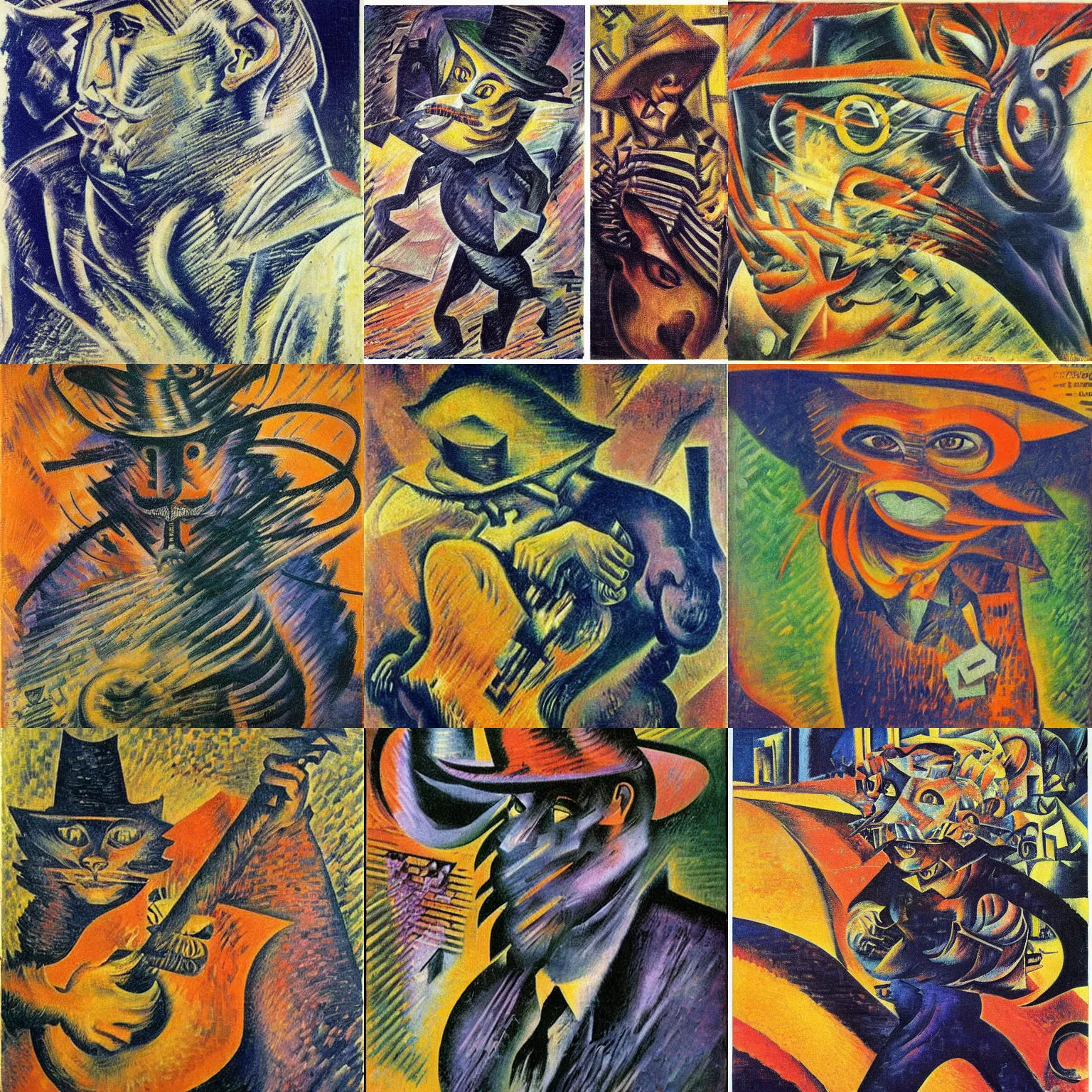 Prompt: umberto cat boccioni