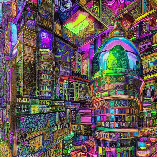 Prompt: beautiful psychedelic cityscape intricate detailed maximalist hyperrealism by siconolfini 8 k greg rutowski artstation