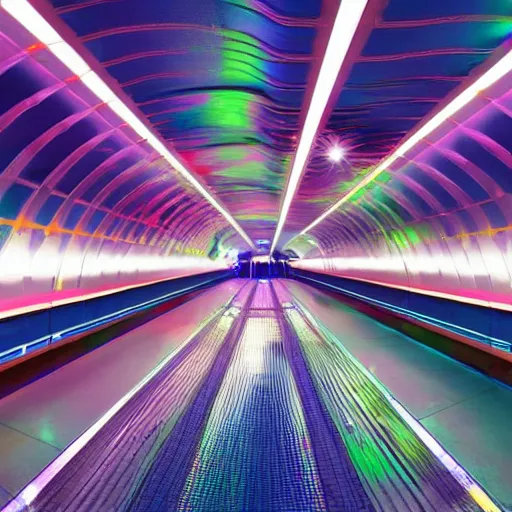 Image similar to space train station, futuristic, neon colours, highly saturated, high def, 8 k, hd, highly detailed,