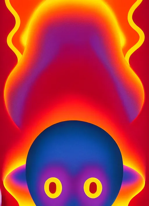 Prompt: flames by shusei nagaoka, kaws, david rudnick, airbrush on canvas, pastell colours, cell shaded!!!, 8 k