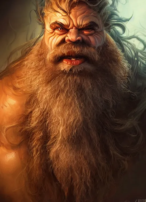 Prompt: a higly detailed airbrush full body shot and face portrait painting of a grim brute male dwarf male character, dynamic lighting, ambient lighting, deviantart, art by artgerm and simon bisley and karol bak