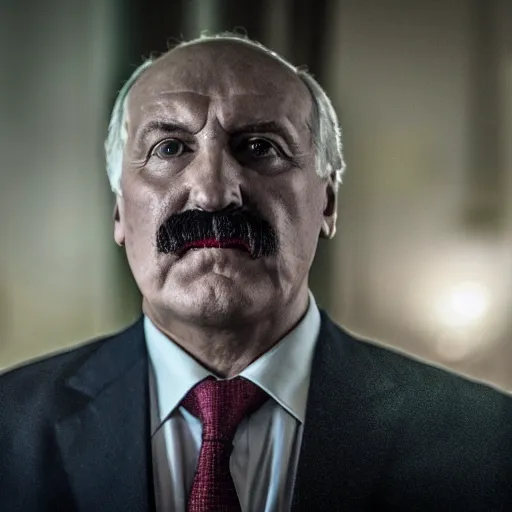 Image similar to Lukashenko as Lovecraft\'s cosmic horror with tentacles and red eyes, photography, DSLR, ultra detailed, 8k